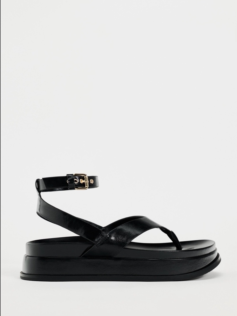 ZARA Black Strap Thong Sandals - Picture 2 of 8